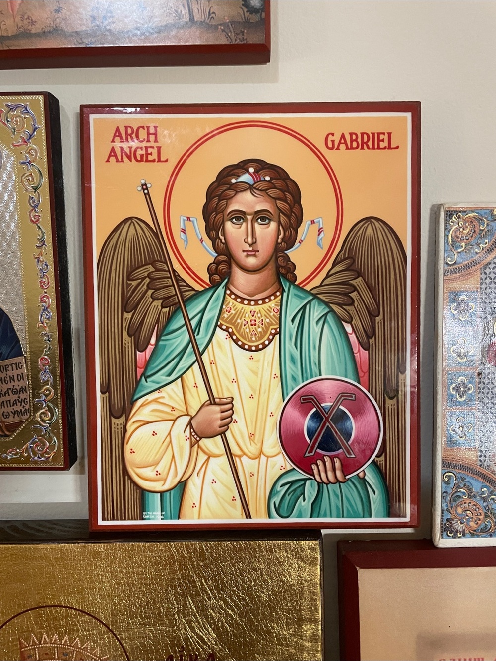 Icon of Archangel Gabriel  Religious Wall Plaque Wall Art